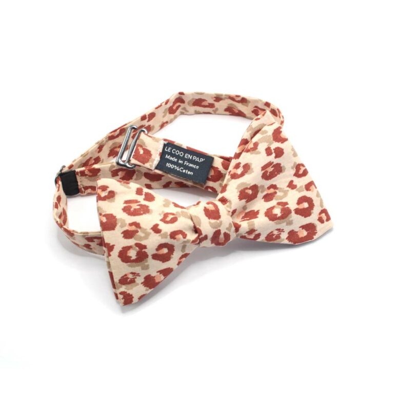 noeud papillon nature beige marron leo leopard le coq en pap photo