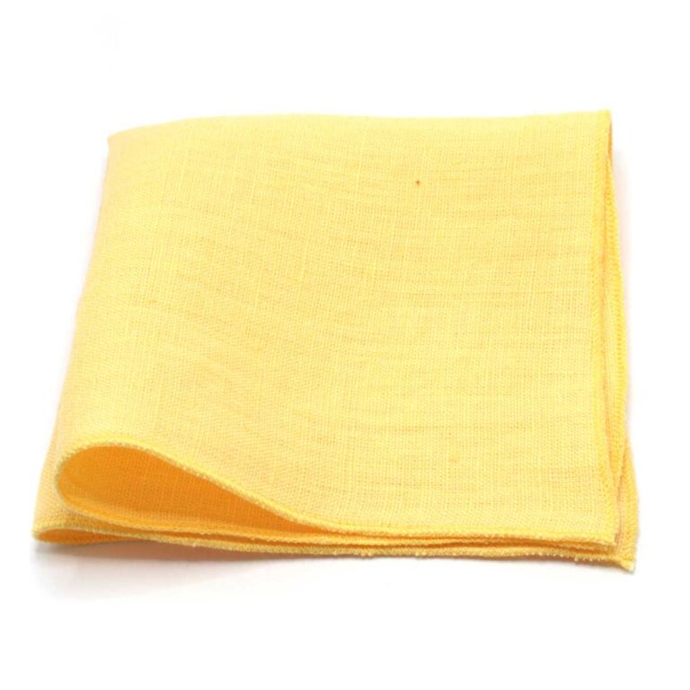 pochette jaune matin uni en lin le coq en pap photo