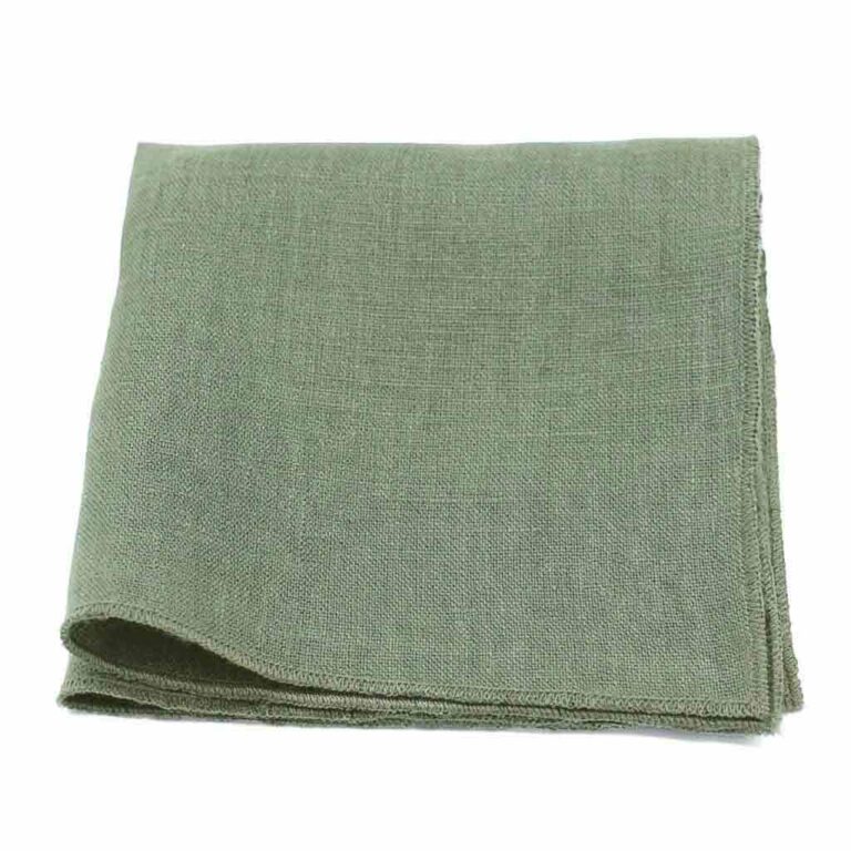 pochette vert sauge uni en lin le coq en pap photo made in France